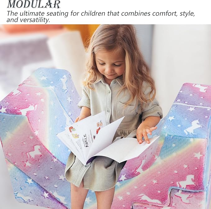 MeMoreCool Foam Climbing Toddler Couch, Modular Kids Sofa with Slide & Stair, Convertible Baby Couch for Playroom, Sectional Furniture for Crawling, Climbing, and Kids’ Play