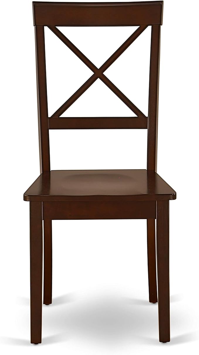 East West Furniture NDBO3-MAH-W 3 Piece Dining Set Contains a Rectangle Dining Room Table with Dropleaf and 2 Wood Seat Chairs, 30x48 Inch, Mahogany