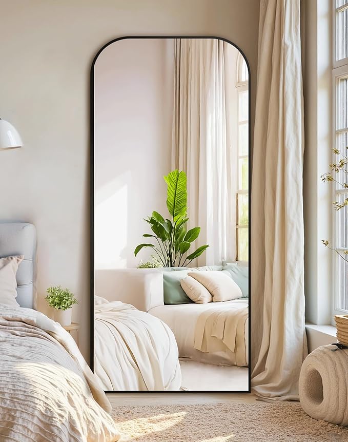 Delma Full Length Mirror, 56" x 25" Standing Large Floor Mirror with Aluminum Frame for Bedroom, Living Room,Bathroom