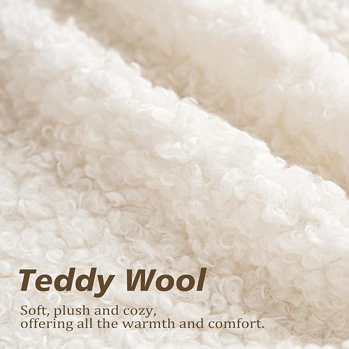 Foindtower 2 Pieces 26x26 Inch White, Faux Fur Throw Pillow Cover Accent Sherpa Pillow Fuzzy Soft Pillowcases Sheepskin Decorative Fleece Cushion Case for Bed Couch Living Room
