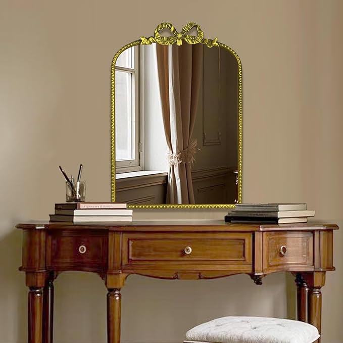 Baroque Decorative Mirror, European-Style Retro Gold Style Baroque Wall Hanging European-Style Makeup Mirror, Bathroom Mirror, Palace,Can be Used for Decoration