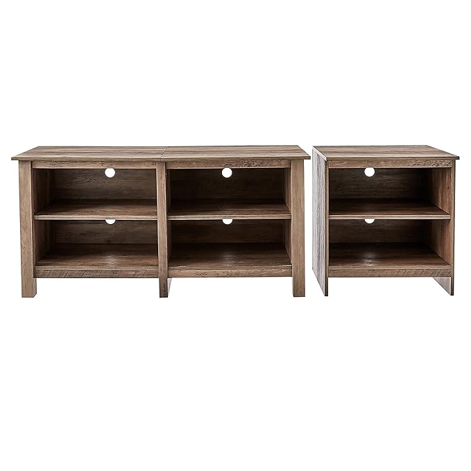 ROCKPOINT 70inch TV Stand Storage Media Console Entertainment Center, Rustic Oak