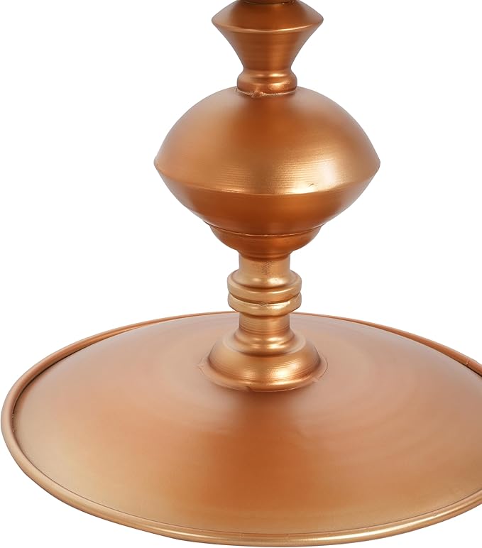 Christopher Knight Home Dolia Decorative Small End Table, Indoor Round Side Table with Unique Rounded Leg, Antique Gold Finish Coffee Table, Vintage Metal Accent Furniture, Multi Functional, Gold
