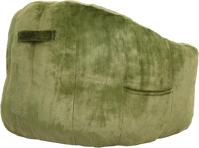 Furniliving Bean Bag Chair, Giant Bean Bag Chair Stuffed Floor Sofa for Adults Comfy Bean Bag Sofa with Back Support, Oversized Bean Bag Couch for Living Room Bedroom Dorm Office, Faux Leather, Green