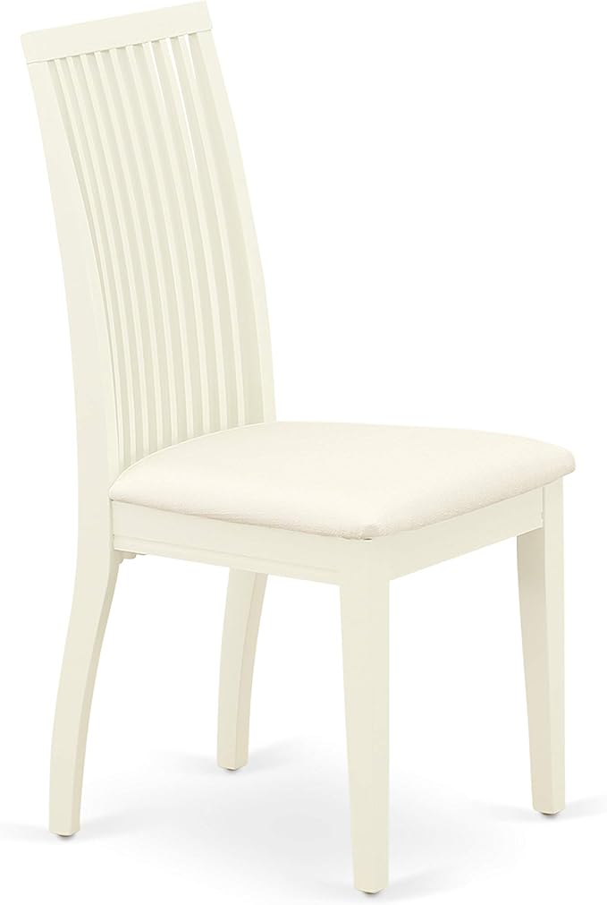 East West Furniture CAIP7-LWH-C 7 Piece Kitchen Table & Chairs Set Consist of a Rectangle Dining Room Table and 6 Linen Fabric Upholstered Dining Chairs, 36x60 Inch, Linen White