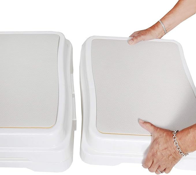 SUPPORT PLUS Stackable Bathtub Steps for Seniors Toilet Stool Bed Steps for High Beds for Adults - Set of 3 Steps