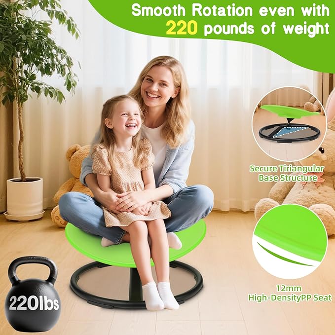 Sensory Spinning Chair for Autistic Kids, Spinning Swivel Chair Training Body Coordination, Sit and Spin Autism & ADHD Sensory Toys for Kids, Sensory Products Toys for Ages 3+