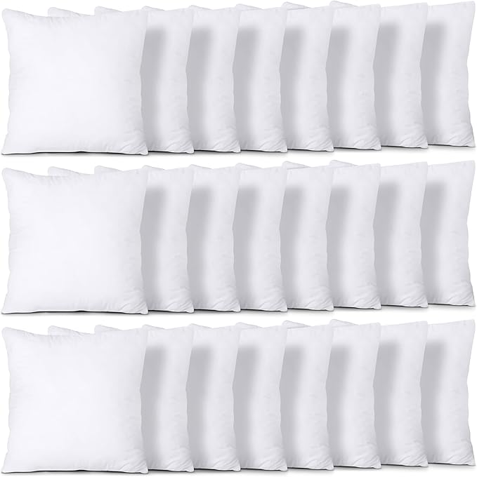 Utopia Bedding Throw Pillows (Set of 24, White), 14 x 14 Inches Pillows for Sofa, Bed and Couch Decorative Stuffer Pillow