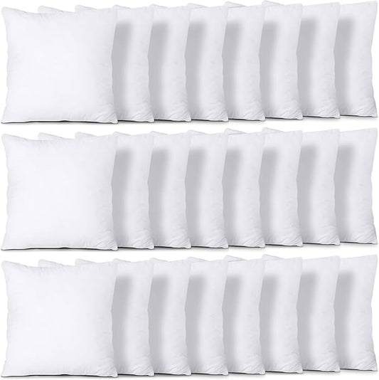 Utopia Bedding Throw Pillows (Set of 24, White), 14 x 14 Inches Pillows for Sofa, Bed and Couch Decorative Stuffer Pillow