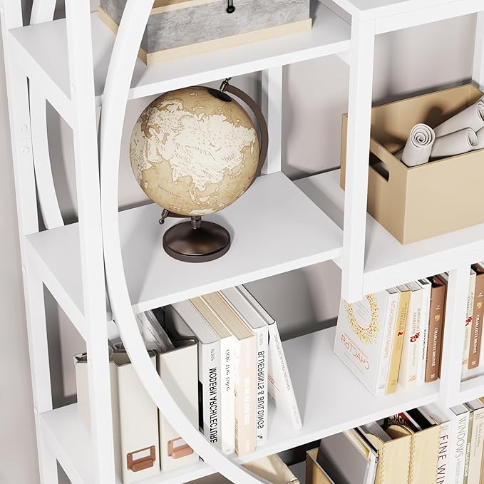 Tribesigns Bookshelf, Modern 5-Tier Etagere Bookcase, 70.8 inch Tall Bookshelf with 8 Open Storage Shelf, Book Shelf Display Tack Shelving Unit for Home Office Living Room, White