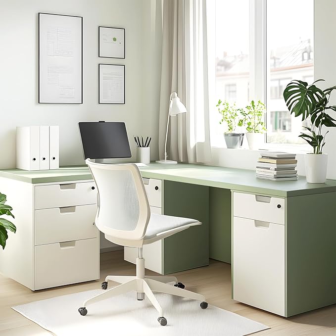 Kaboon Universal Tabletop 23.62" D x 59.1" W, Green, One Piece Wood Table Top for Standing Desk, Reversible Melamine Countertop for Home Office