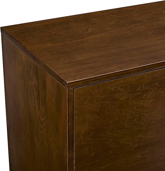 Walker Edison Mid Century Modern-TV Stand Console with 3 Drawers and Closed Cabinet Storage, 60", Walnut