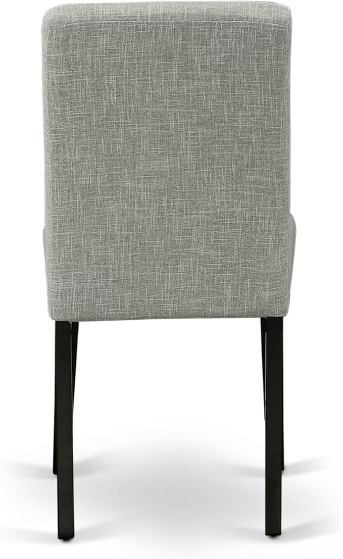 East West Furniture V696AB106-6 6 Piece Modern Dining Table Set Contains a Rectangle Wooden Table with V-Legs and 4 Shitake Linen Fabric Parson Chairs with a Bench, 36x60 Inch, Multi-Color
