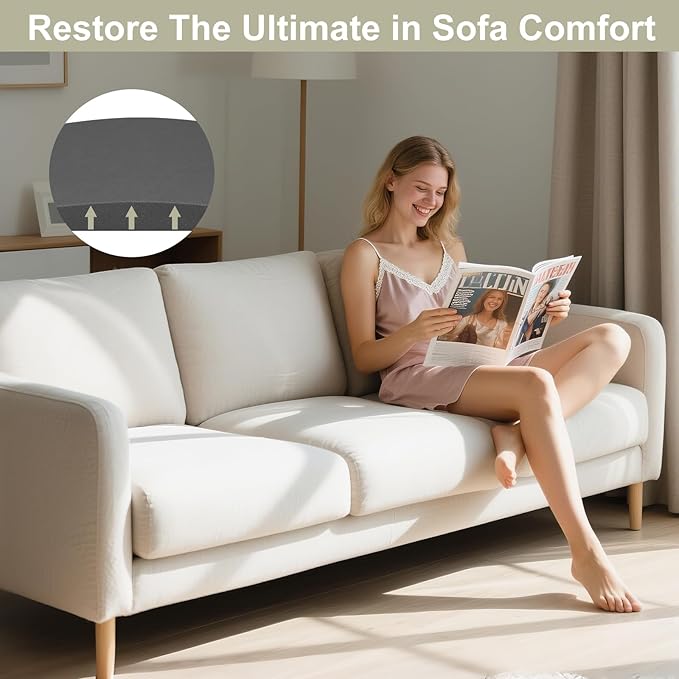 Couch Cushion Support for Sagging Seat, High-Density Curved Foam Sofa Furniture seat Couch Cushions Support Repair, 20"x20" Grey Set of 2