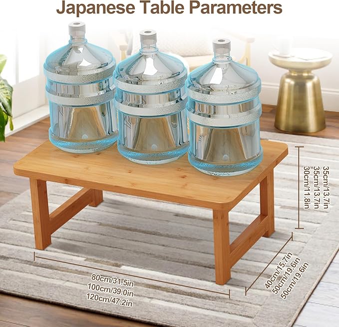 Japanese Floor Sitting Table, Folding Wood Tea Table Chabudai Japanese Coffee Table Low Table for Living Room Home Tatami Office (B 31.5 * 15.7 * 11.8 INCH)