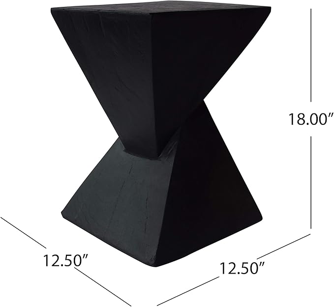 Christopher Knight Home Jerod Light-Weight Concrete Accent Table, Black