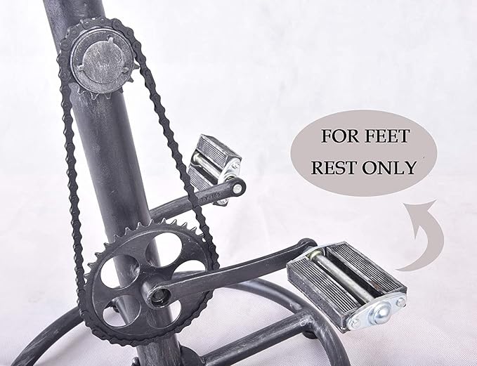 Topower Vintage DIY Bar Stool Bicycle Chain Iron Pedal Retro Industrial Height Adjustable Bicycle Wheel Design bar Chair Set of 2 Silver