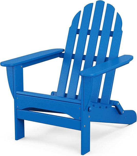 POLYWOOD AD5030PB Classic Folding Adirondack Chair, 35.00" x 29" x 35.00", Pacific Blue