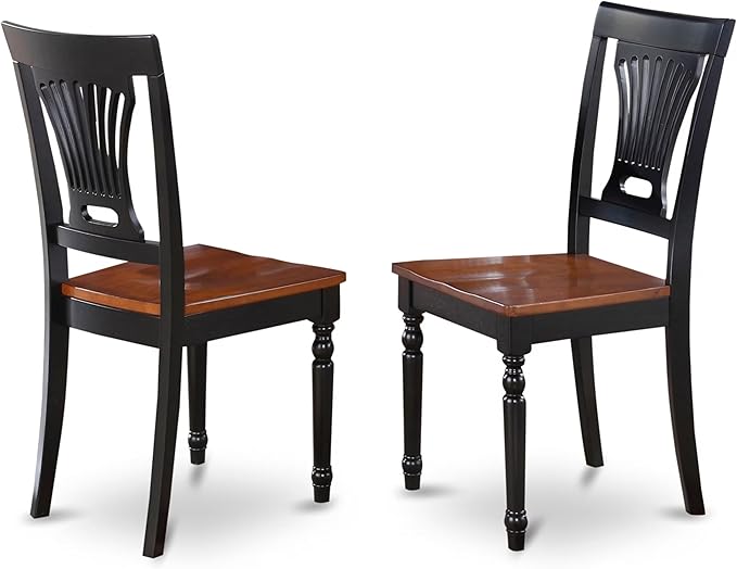 East West Furniture QUPL9-BCH-W 9 Piece Dining Table Set Includes a Rectangle Dining Room Table with Butterfly Leaf and 8 Wooden Seat Chairs, 40x78 Inch, Black & Cherry