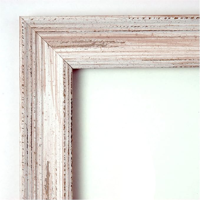 Amanti Art White Bathroom Mirror for Over Sink, 23x23 Alexandria White Wash Narrow Square Vanity Mirror, Medium Coastal Wood Frame, Hangs Horizonally and Vertically, Bathroom Wall Decor, Beveled Edge