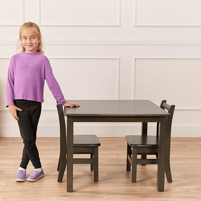 ECR4Kids 30in Square Hardwood Table with 22in Legs, Kids Furniture, Grey Wash