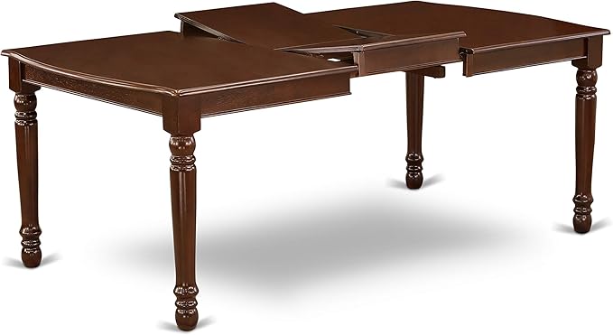 East West Furniture DOIP5-MAH-C 5 Piece Dining Table Set for 4 Includes a Rectangle Kitchen Table with Butterfly Leaf and 4 Linen Fabric Dining Room Chairs, 42x78 Inch, Mahogany