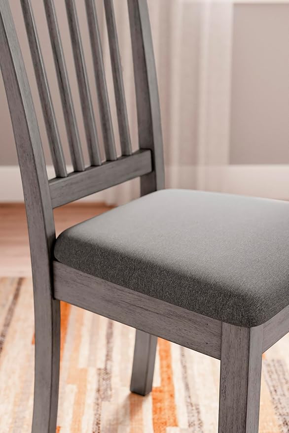 Signature Design by Ashley Shullden Casual Dining Room Side Chair with Spindle Back, 2 Count, Gray