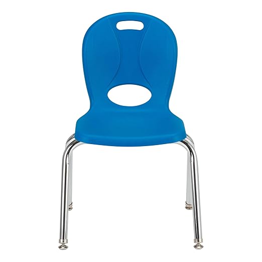 Learniture LNT-114-CSW-BB Learniture Structure Series School Chairs for Classroom, 14" Seat Height, Brilliant Blue, Pack of 4
