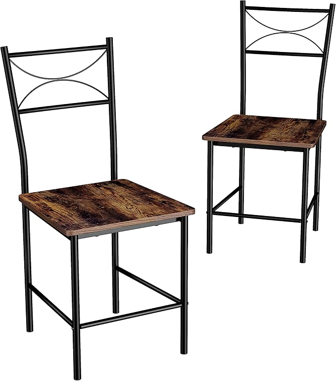 JOIN IRON 3-Piece Kitchen Dining Room Table Set for Small Spaces，Iron Wood Square Table with 2 Chairs for Kitchen Dining Room Furniture