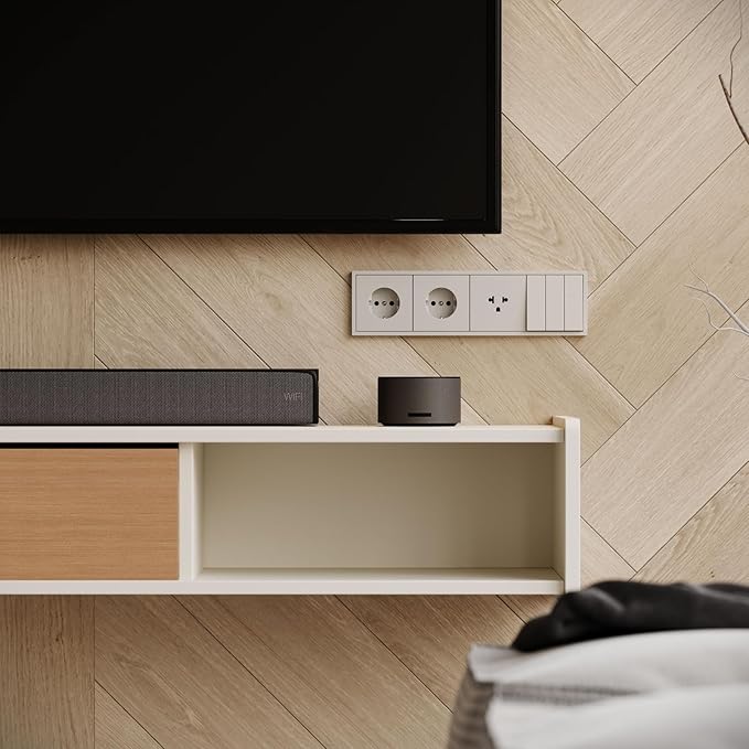 94'' Floating TV Stand,Wall Mounted TV Console,Floating TV Cabinet,Under TV Shelf for Bedroom Living Room(White)