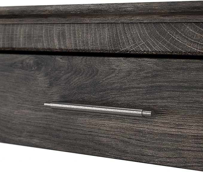 Bush Furniture Key West Coffee Table with Set of 2 End Tables in Dark Gray Hickory