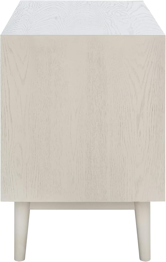 SAFAVIEH Couture Collection Elissa Mid-Century White Wash Small Entertainment Media Stand (Fits up to a 45" Flatscreen TV)