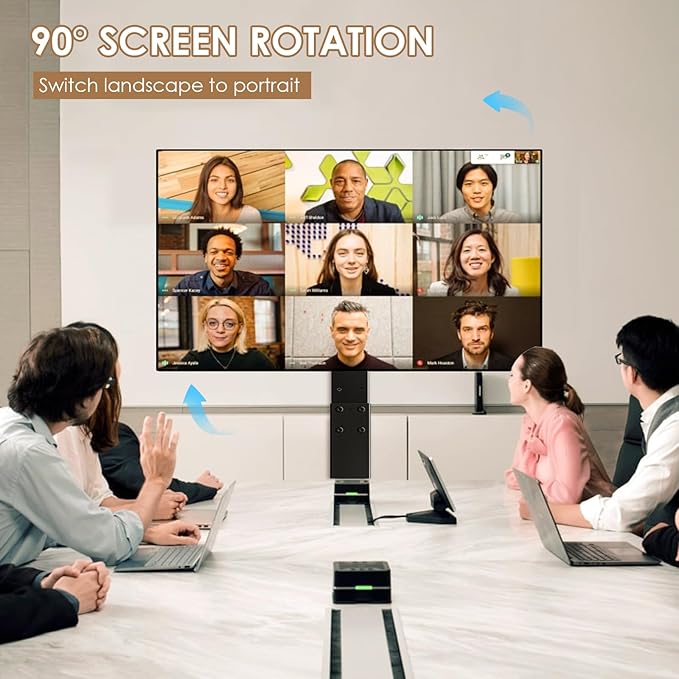 Rolling TV Stand Portrait for 65 70 75 Inch TVs, Tilt and Swivel Mobile TV Cart on Wheels up to 110 Lbs, 6 Height Adjustable PortableTV Stand, Max VESA 600x400mm