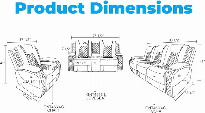 Loveseat Recliner Sofa, Reclining Loveseat Leather Couch with Storage Console, Modern Comfy Home Theater Seating Power Recliner Chair with Cup Holders for Living Room Furniture Sets, Red