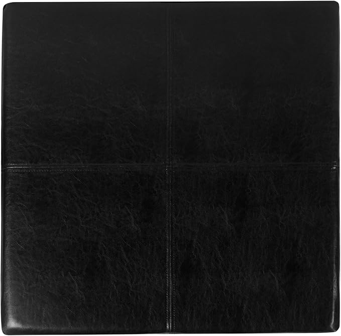 Homepop Home Decor |K2380-E169 | Luxury Large Faux Leather Square Storage Ottoman | Ottoman with Storage for Living Room & Bedroom, Black