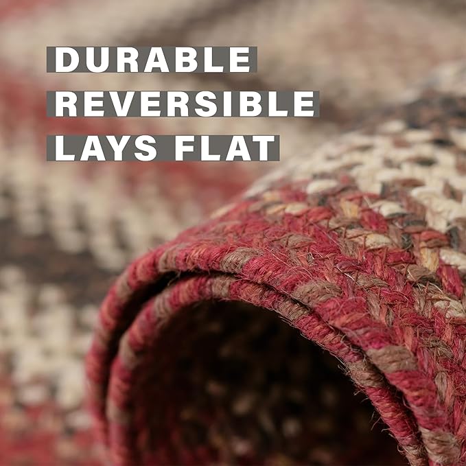Homespice Chester Oval Braided Rugs 20x30 Perfect for Any Kitchen, Bathroom or Entryway