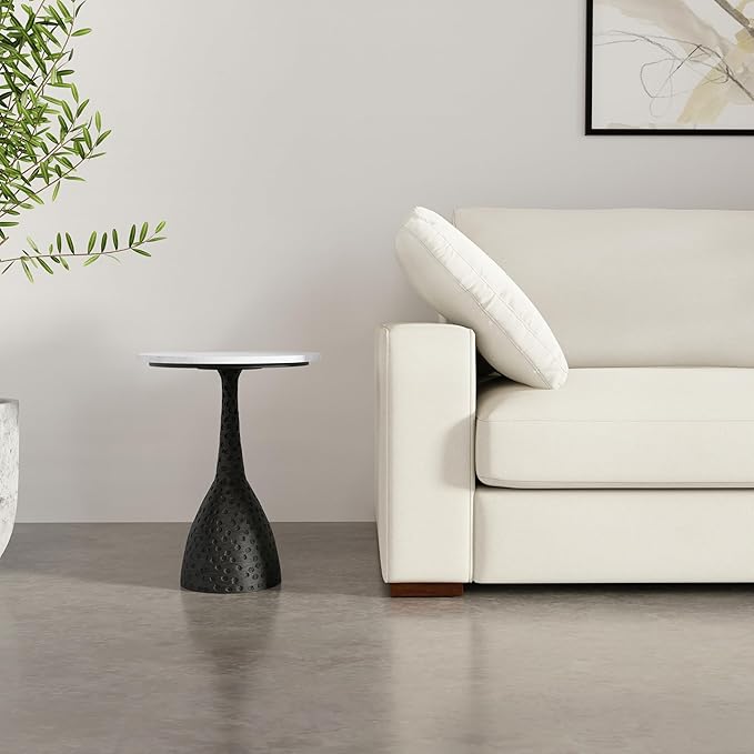 SIMPLIHOME Myles Contemporary Modern 16 inch Wide Metal Side Table in Black for the Living Room and Bedroom