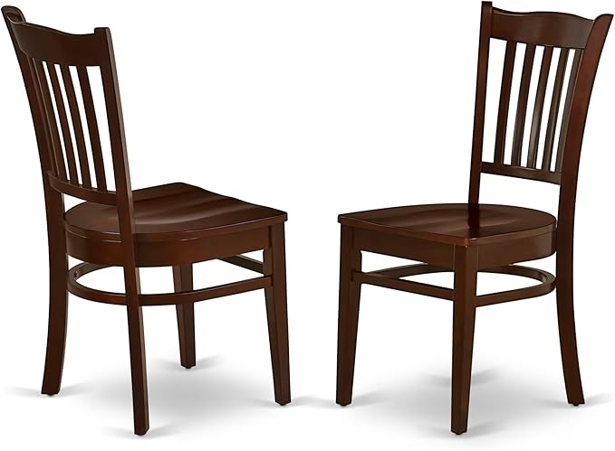 East West Furniture NDGR5-MAH-W 5 Piece Kitchen Table Set for 4 Includes a Rectangle Dining Table with Dropleaf and 4 Dining Room Chairs, 30x48 Inch, Mahogany