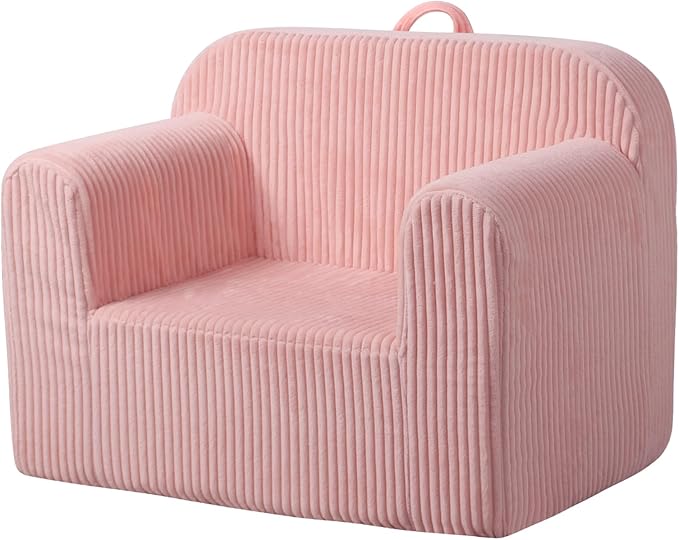 Getifun Foam Kids Sofa, Kids Armchair with Carrying Handle, Comfy Toddler Sofa Couch,Soft Toddler Armchair for Boys and Girls (Pink)