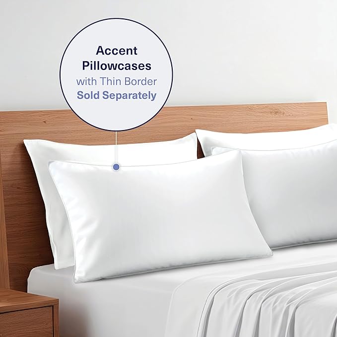 Kickoff Viscose Bamboo Sheets Twin Size 3-pc 100% Organic Bamboo Viscose Bed Cooling Sheets Twin Size Set Cool Bedding for hot Sleepers Sheet, Flat, Fitted, Pillowcase (Snow White, T)
