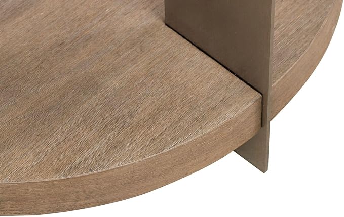 Liberty Furniture Harlow Living Room Round End Table - Sandstone & Satin Nickel