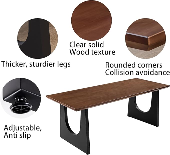 Wooden Executive Office Desk Computer Table Multi-Sized High Cost Performance Stylish Design Metal Legs Versatile Use for Office or Dining Casual Table (Walnut Color, 62.99in)