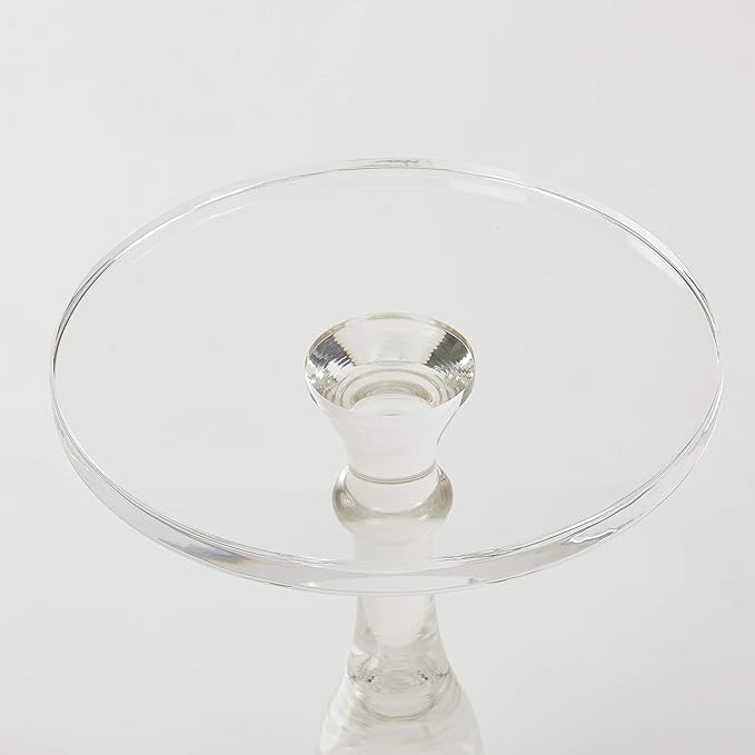 LIKENOW Acrylic End Table,Acrylic Side Table,Modern Nightstand with Clear Small Round Top and Solid Post for Living Room,Bedroom and Lobby 18.9x18.9x23.6High inches