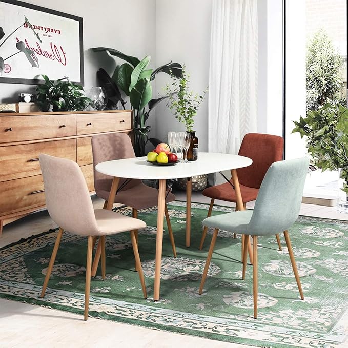 Homy Casa 47.2'' Kitchen Dining Table Minimalist Style Dining Table for Small Spaces Dining Livint Room Cafe, Simple Dinner Table in White, ONLY Table Included