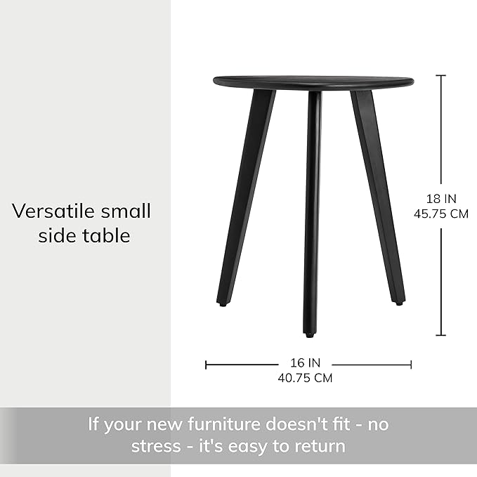 MH London Side Table - Wandsworth Wooden End Table - Exclusively Designed Hand Crafted Small Tables - Contemporary Triangle End Table for Living Room, Bedroom Bedside Tables and Office