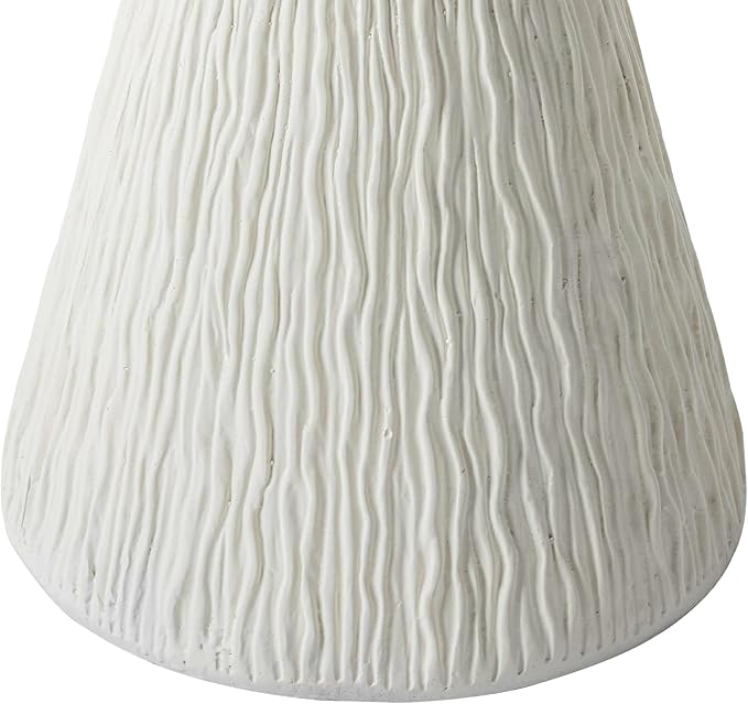 COSIEST Outdoor Side Table, Mushroom Shaped MgO Accent Table, Lightweight Patio End Table with Rotund Base, Round Top Plant Stand for Garden and Deck, White