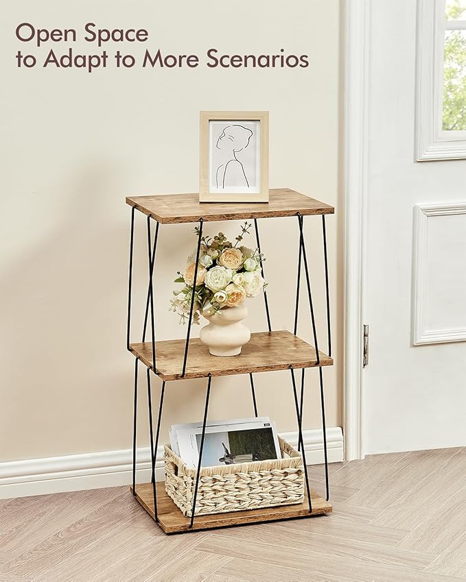 Tall Side Table, Small End Table, 29 inch High Entryway Table, Bedside Table for Living Room, Bedroom and Office, Greige & Black