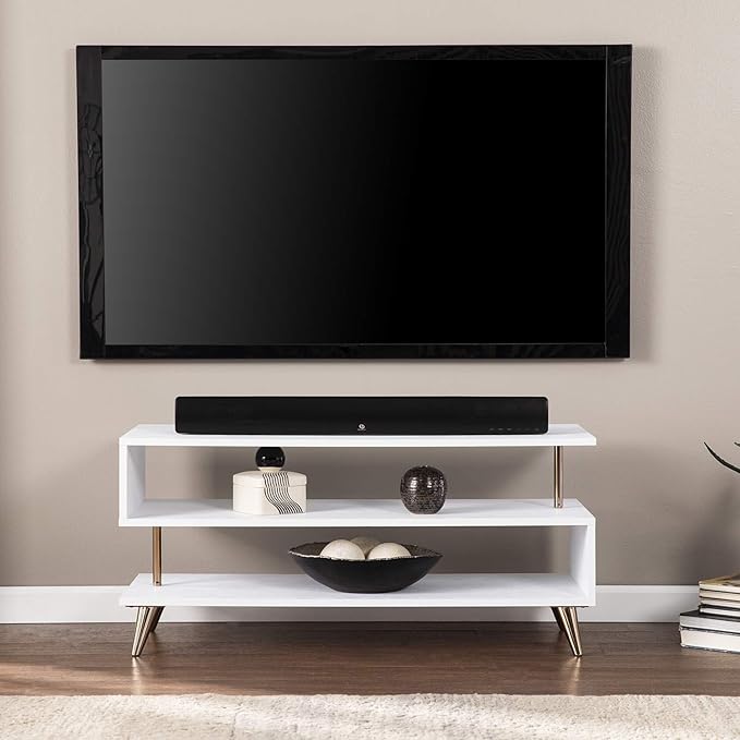 SEI Furniture Sills Low Profile TV Stand, White