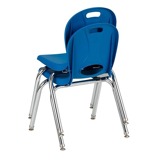 Learniture LNT-114-CSW-BB Learniture Structure Series School Chairs for Classroom, 14" Seat Height, Brilliant Blue, Pack of 4