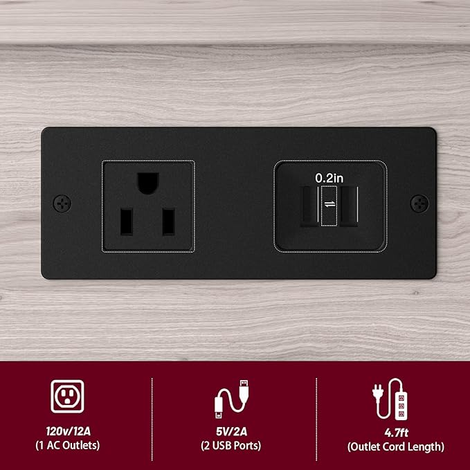 Side Table Set of 2,Side Table with Charging Station and Drawer, Narrow End Table with USB Ports and Outlets for Small Space, Living Room, Bedroom and Office, with 4 Wheels